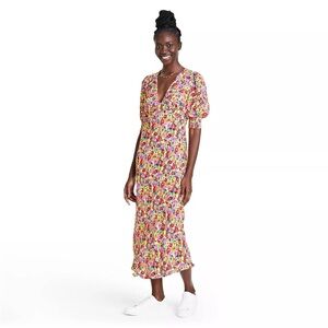 Rixo for Target Floral Puff Sleeve Midi Dress